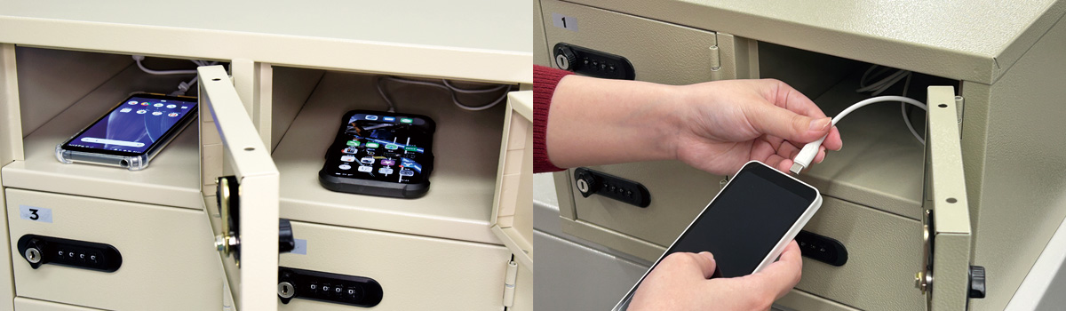 携帯電話充電キャビネット＆収納ロッカー、12/24/36/48スロット、USB